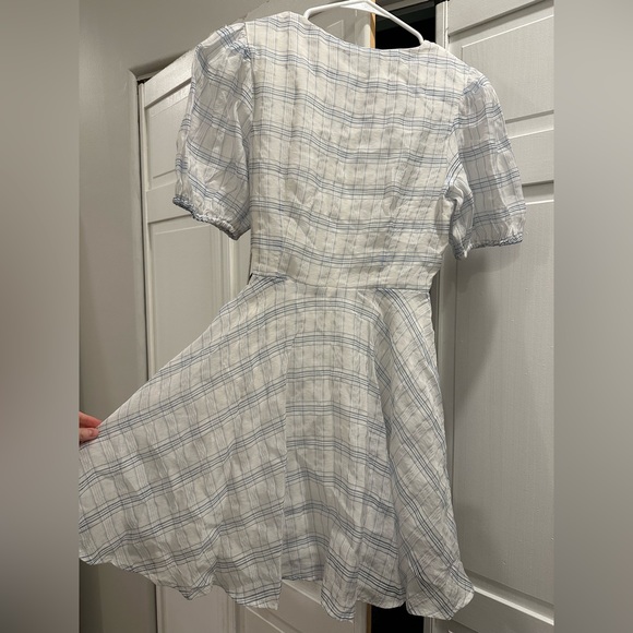 NWT Lulu’s “Plaid About You White Plaid Organza Side-Tie Skater Dress” !!!👗 - Picture 4 of 7